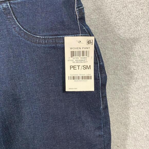 Karen Scott Petite Pull-On Woven Pants Dark Blue Jeans with back Pockets Size PS - Picture 3 of 5